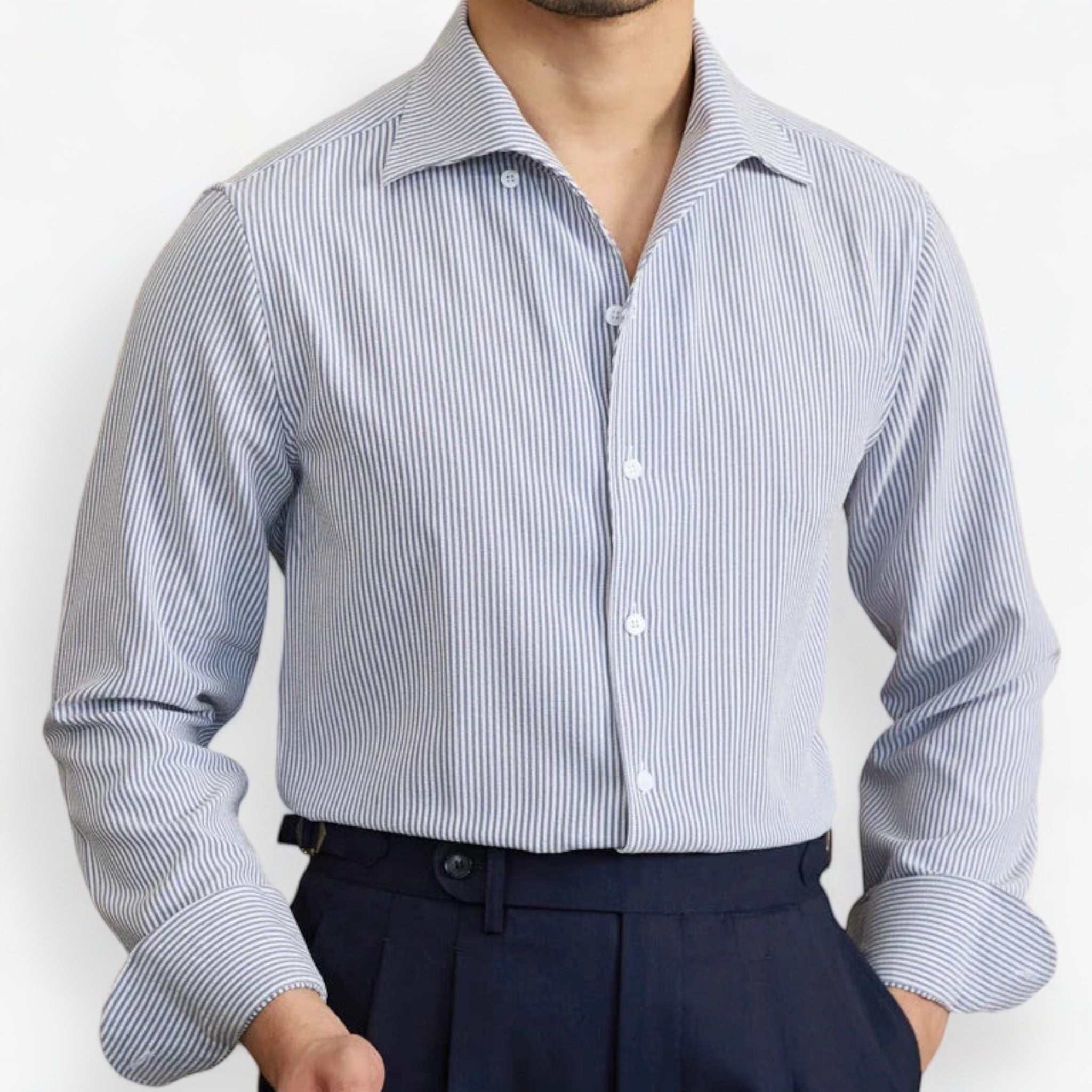 Vintage Italian long sleeve shirt for men made of soft cotton, elegant and comfortable.