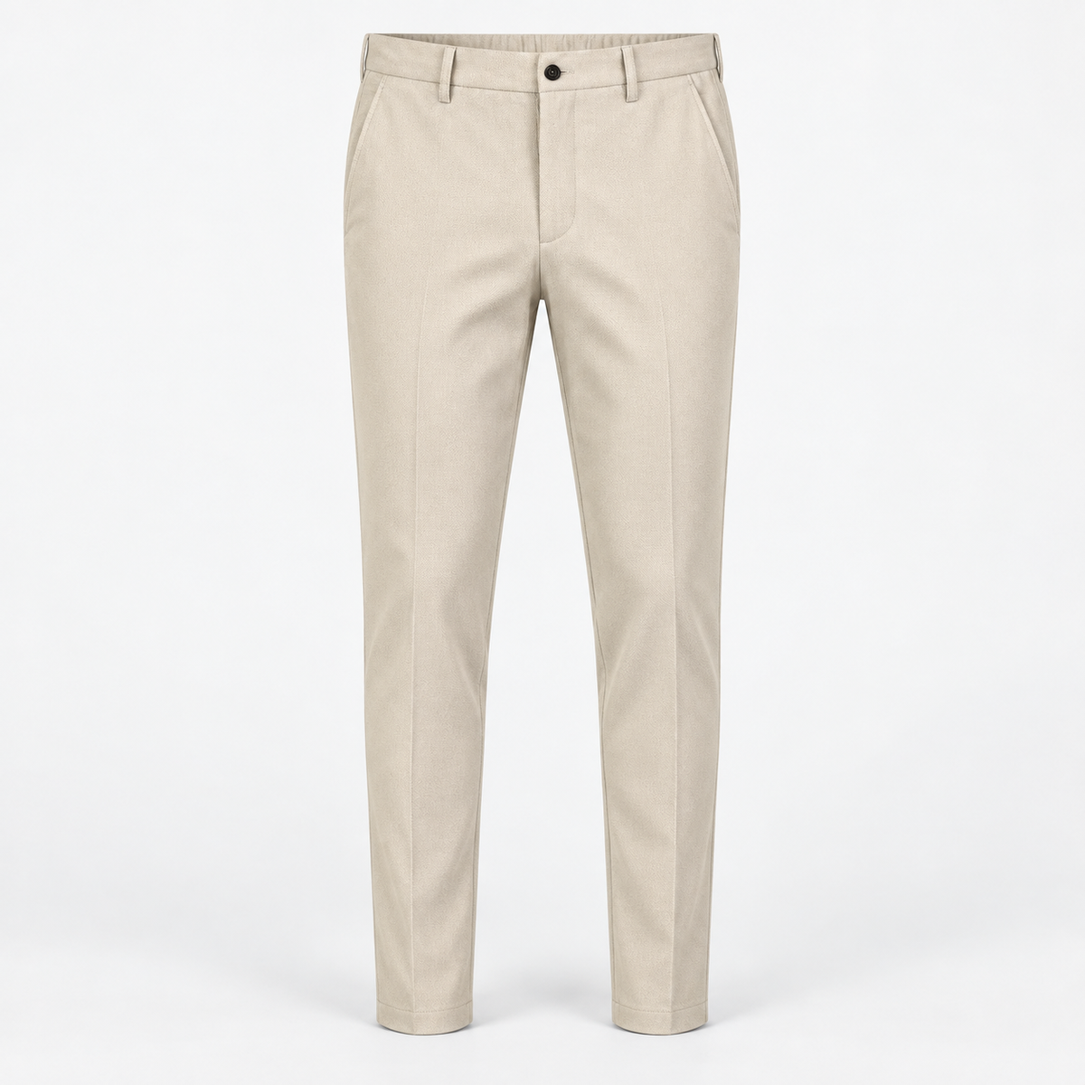 Men's Slim Tapered Stretch Chino Trousers — Beige, product cover