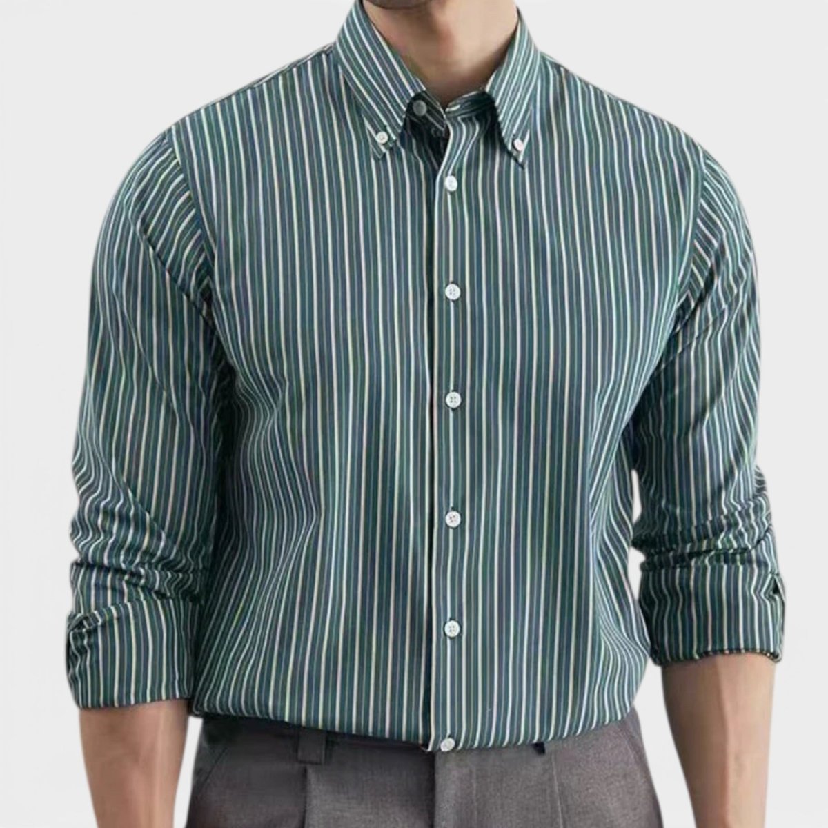 100% Cotton blend korean striped shirt - Antonios