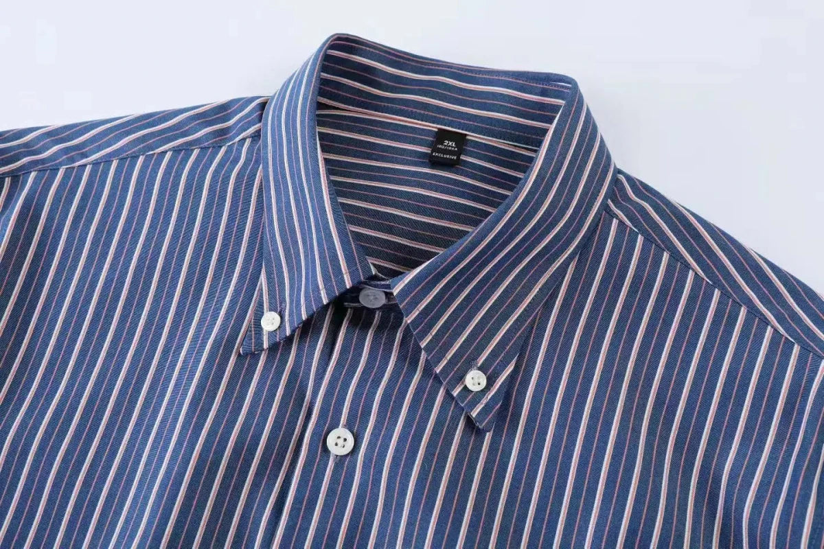 100% Cotton blend korean striped shirt - Antonios