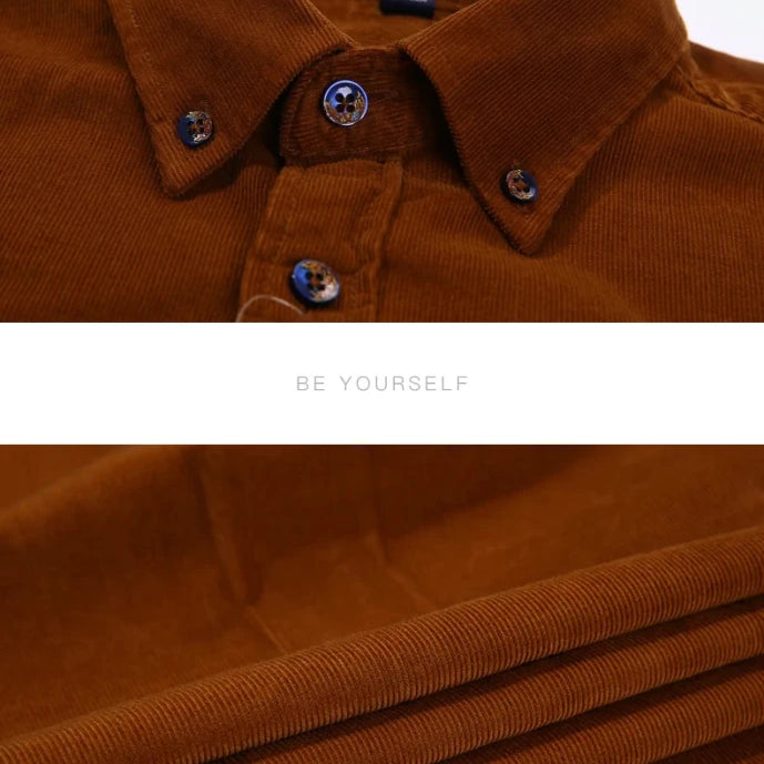 100% Cotton corduroy casual shirt with pocket - Antonios