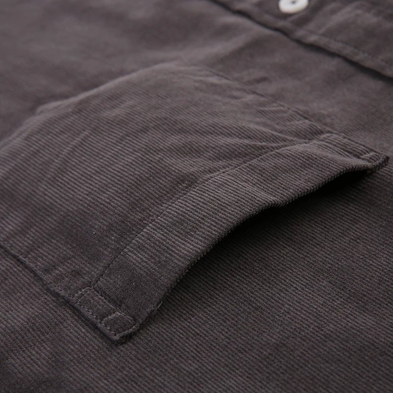 100% Cotton corduroy casual shirt with pocket - Antonios