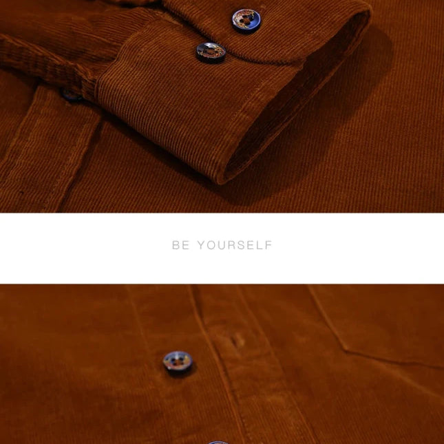 100% Cotton corduroy casual shirt with pocket - Antonios