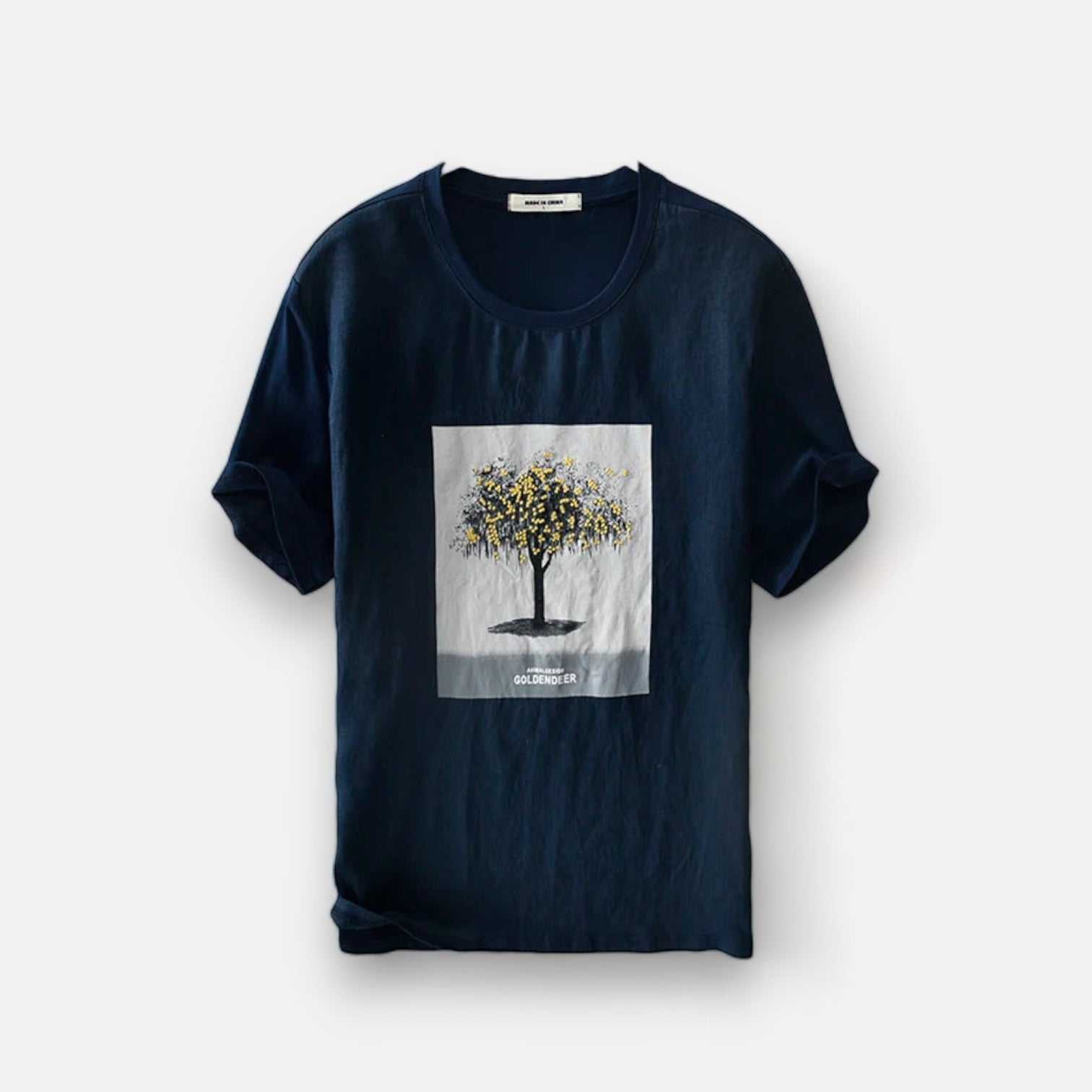 Tree print slim fit summer t-shirt in soft cotton for men.