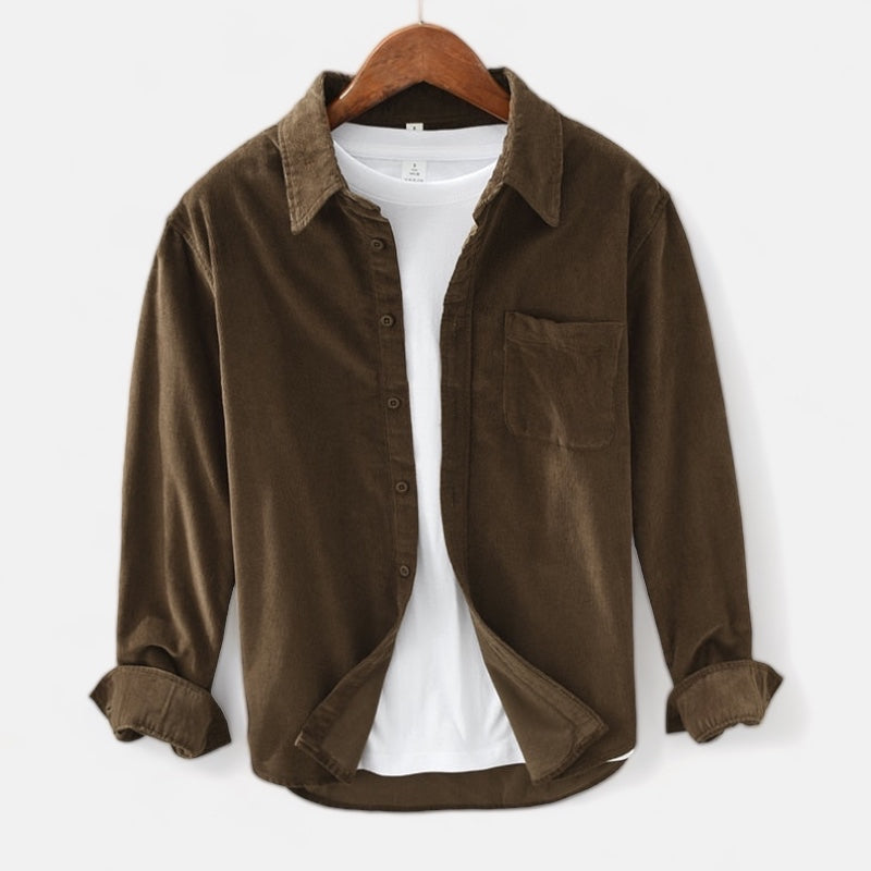 Italian Design Shirt in high-quality cotton and linen blend, casual style.