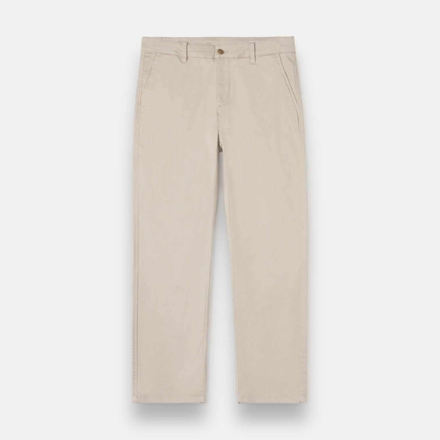 Classic chino pants made of cotton and spandex in beige color.