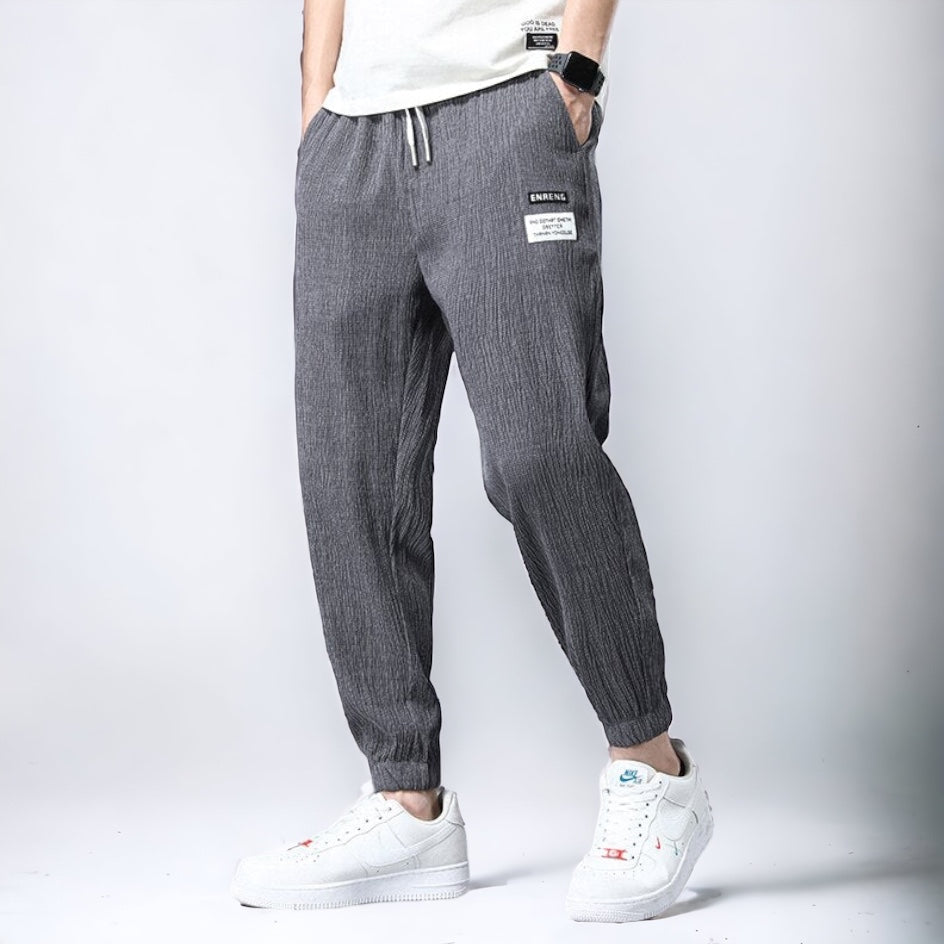 Men's Vinny Summer Joggers in gray, relaxed fit, casual style.