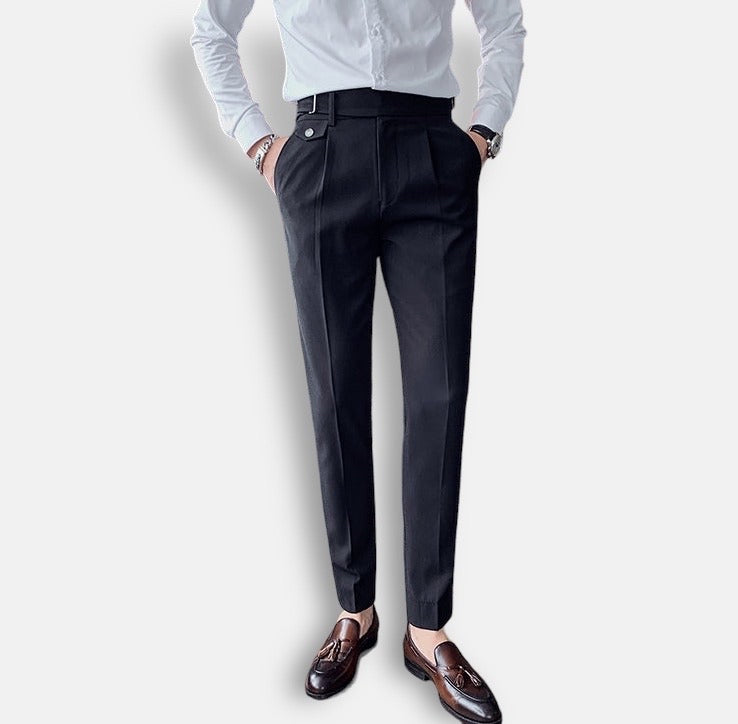 Antonios Black Casual Outfit Pants made of cotton for men.
