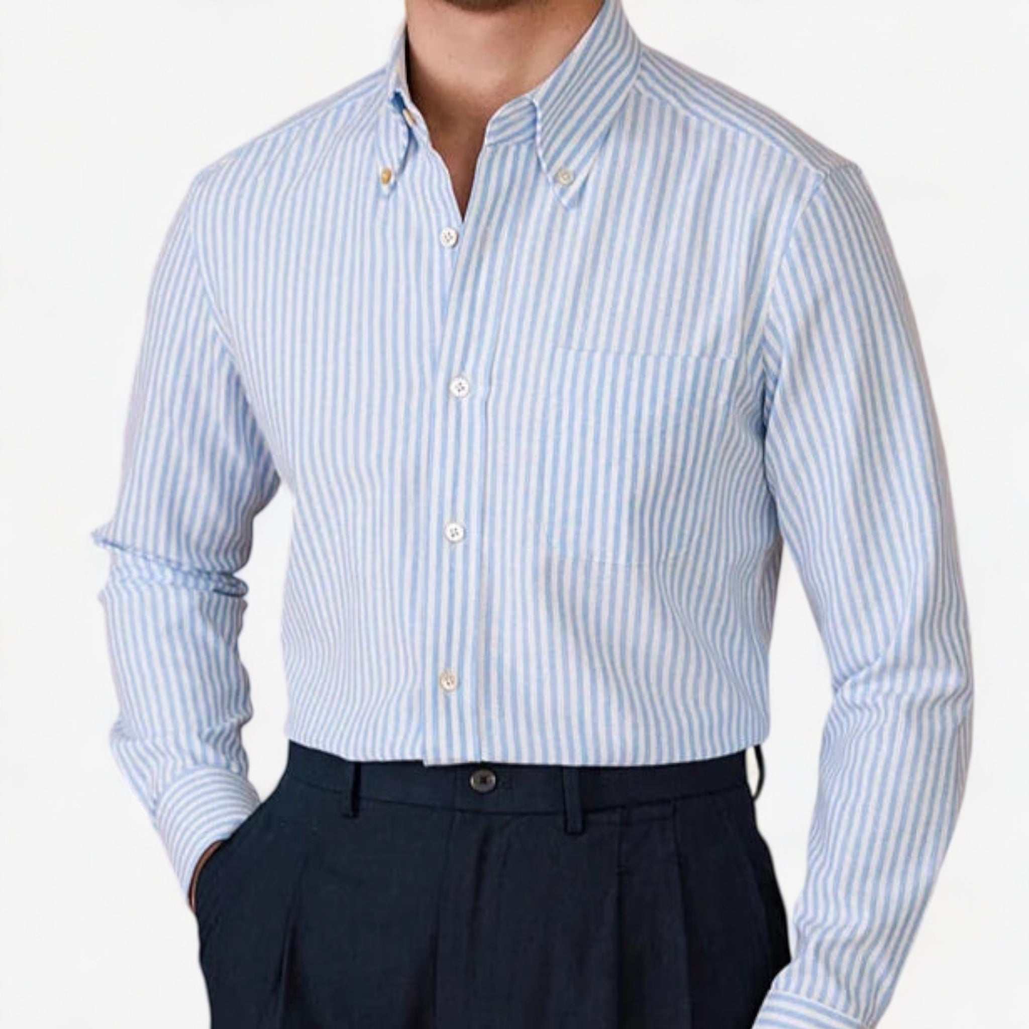 Oxford style casual cotton shirt for men, breathable and comfortable fit.