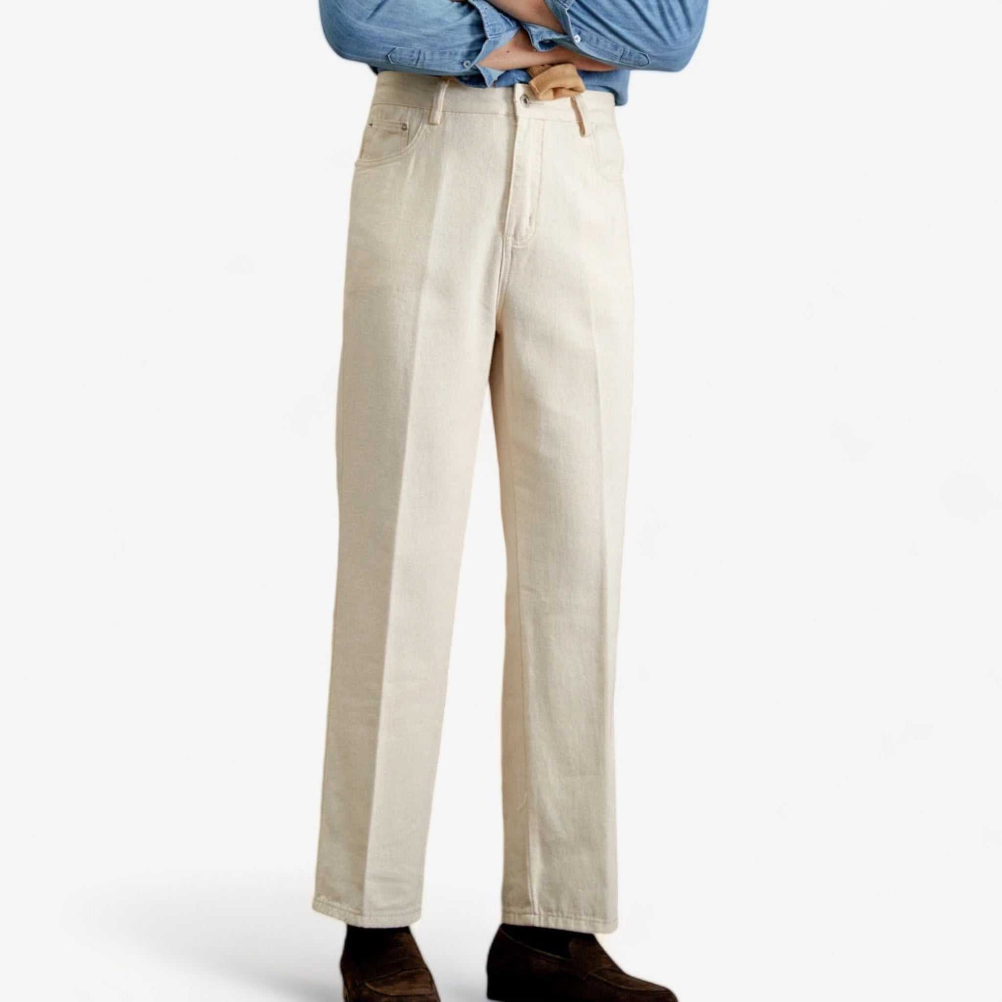 British pure cotton old money pants styled for a modern gentleman.