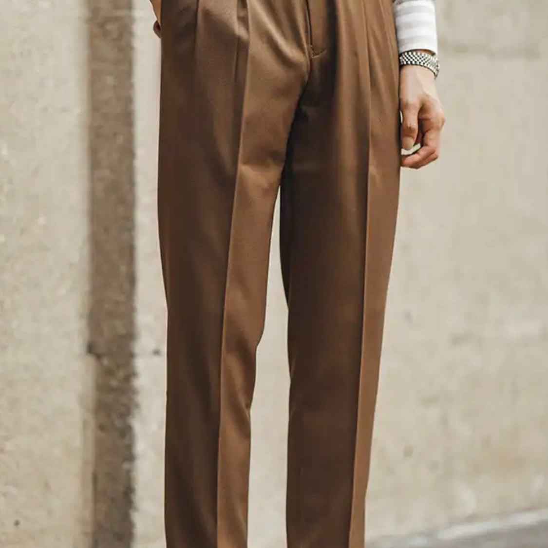 High Waist Business Trousers for men in premium polyester, showcasing refined elegance and tailored fit.