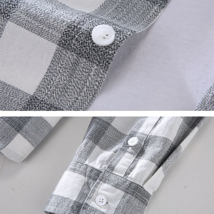 Maurice Summer Shirt in cotton and linen with solid pattern and white buttons.