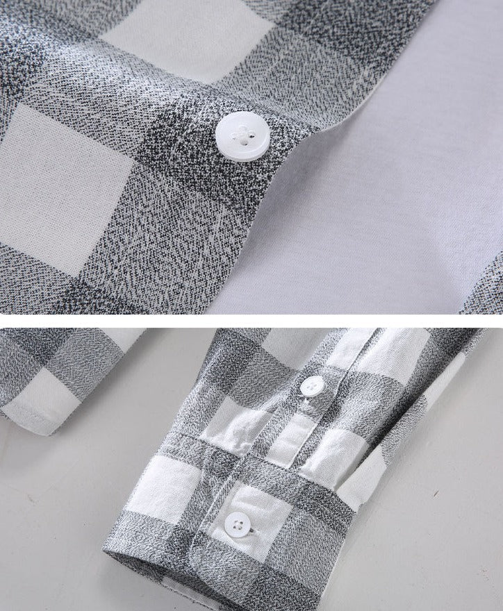 Maurice Summer Shirt in cotton and linen with solid pattern and white buttons.
