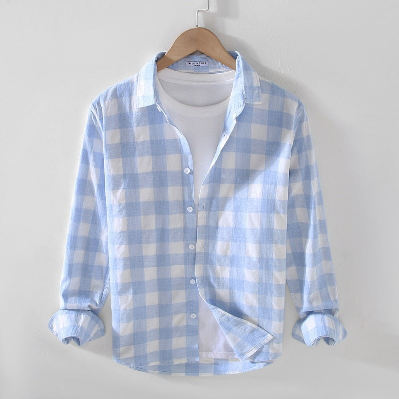Maurice Summer Shirt, cotton-linen blend, breathable casual wear for men.