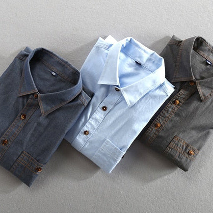 Maurice Vintage Shirt in assorted colors, high-quality cotton-linen blend, casual style.