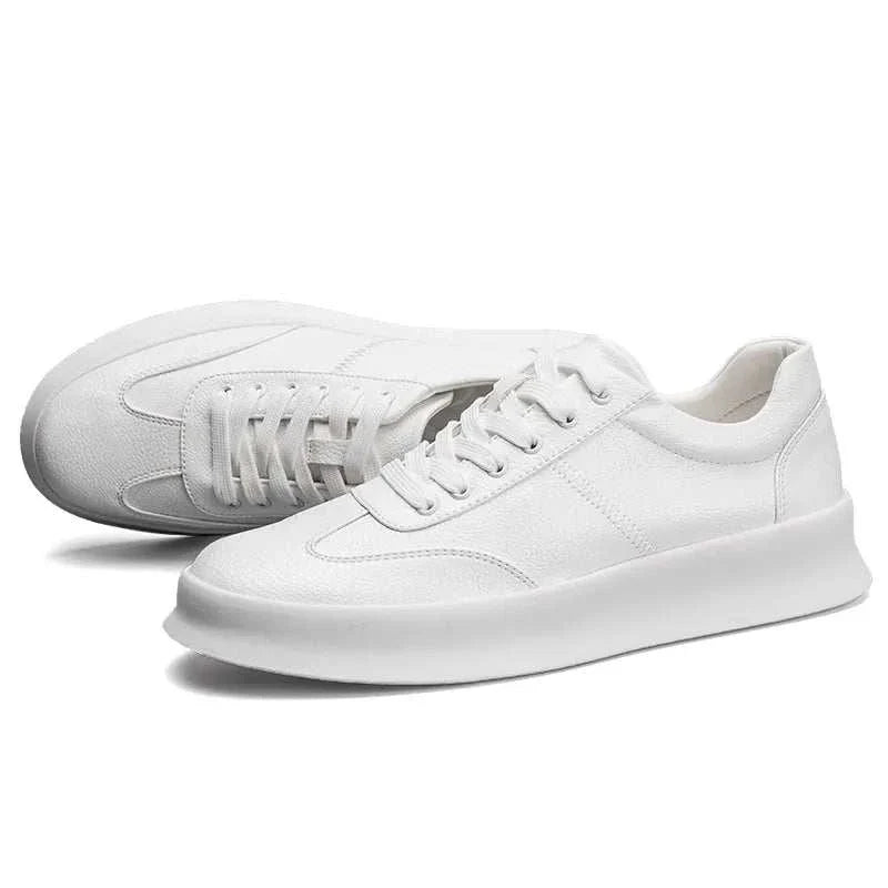 White student leather casual shoes with sleek design.