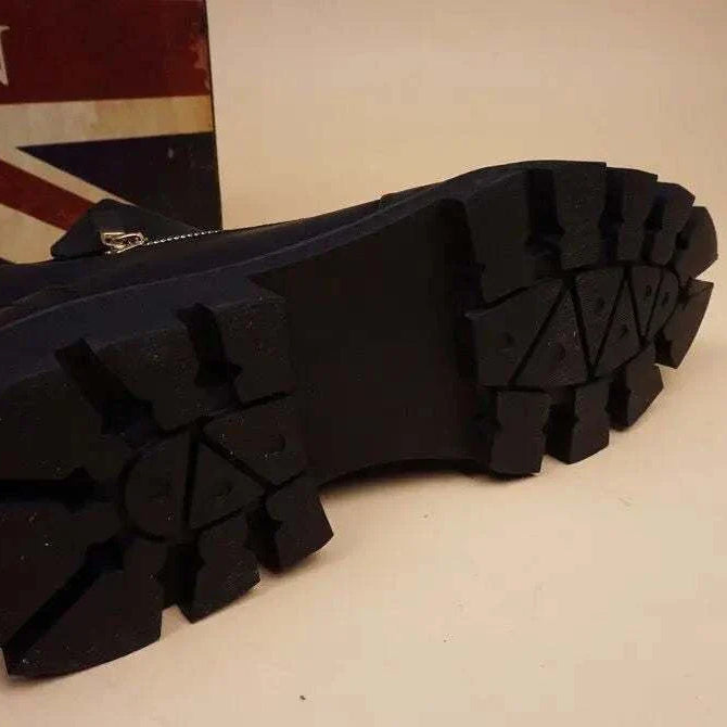 Fashion leather Chelsea boots with zipper, rubber soles, ecological leather.