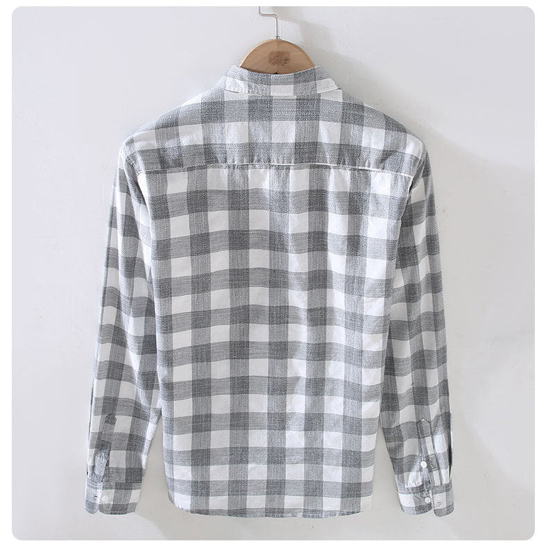 Maurice Summer Shirt in a breathable cotton and linen blend with a classic check pattern, perfect for smart casual wear.