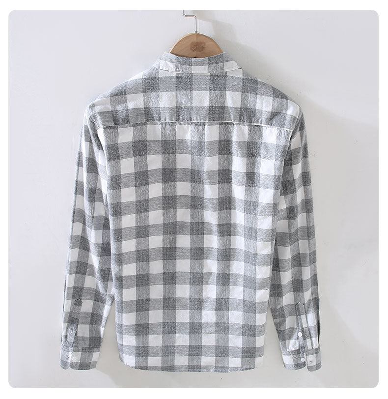 Maurice Summer Shirt in a breathable cotton and linen blend with a classic check pattern, perfect for smart casual wear.