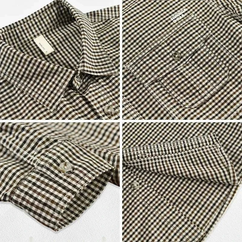 Antonios plaid summer shirt made from breathable cotton, featuring a classic checkered pattern, ideal for spring and summer.
