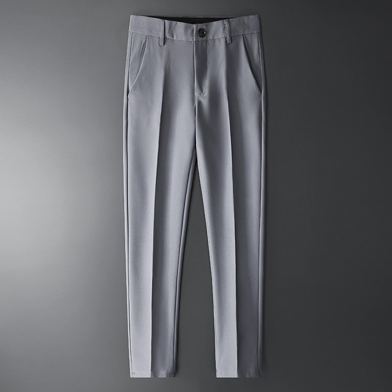 Vinny Office Pants in gray, tailored for elegance and comfort with high-grade polyester fabric.