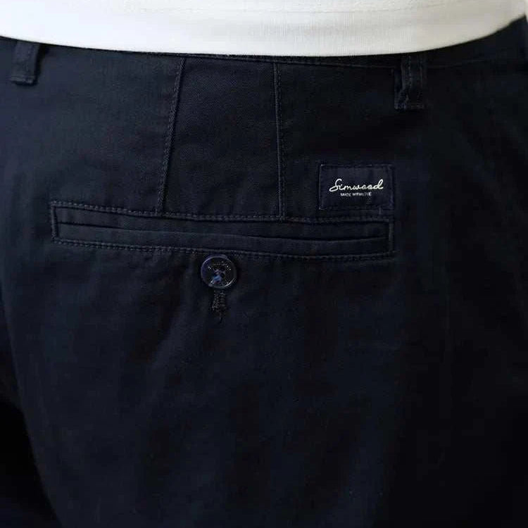 Classic chino pants in cotton and spandex blend for casual and smart wear.