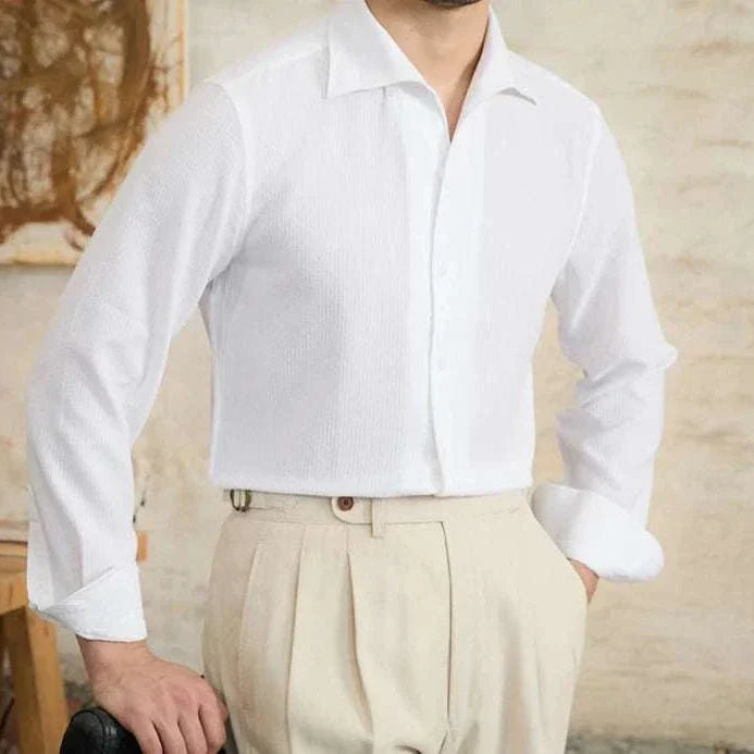 Vintage Italian long sleeve shirt in soft cotton for men.