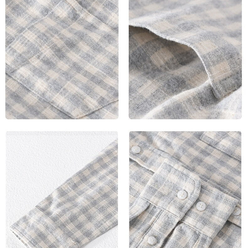 Antonios Casual Plaid Shirt 100% Cotton with button-down collar and plaid pattern detailing.