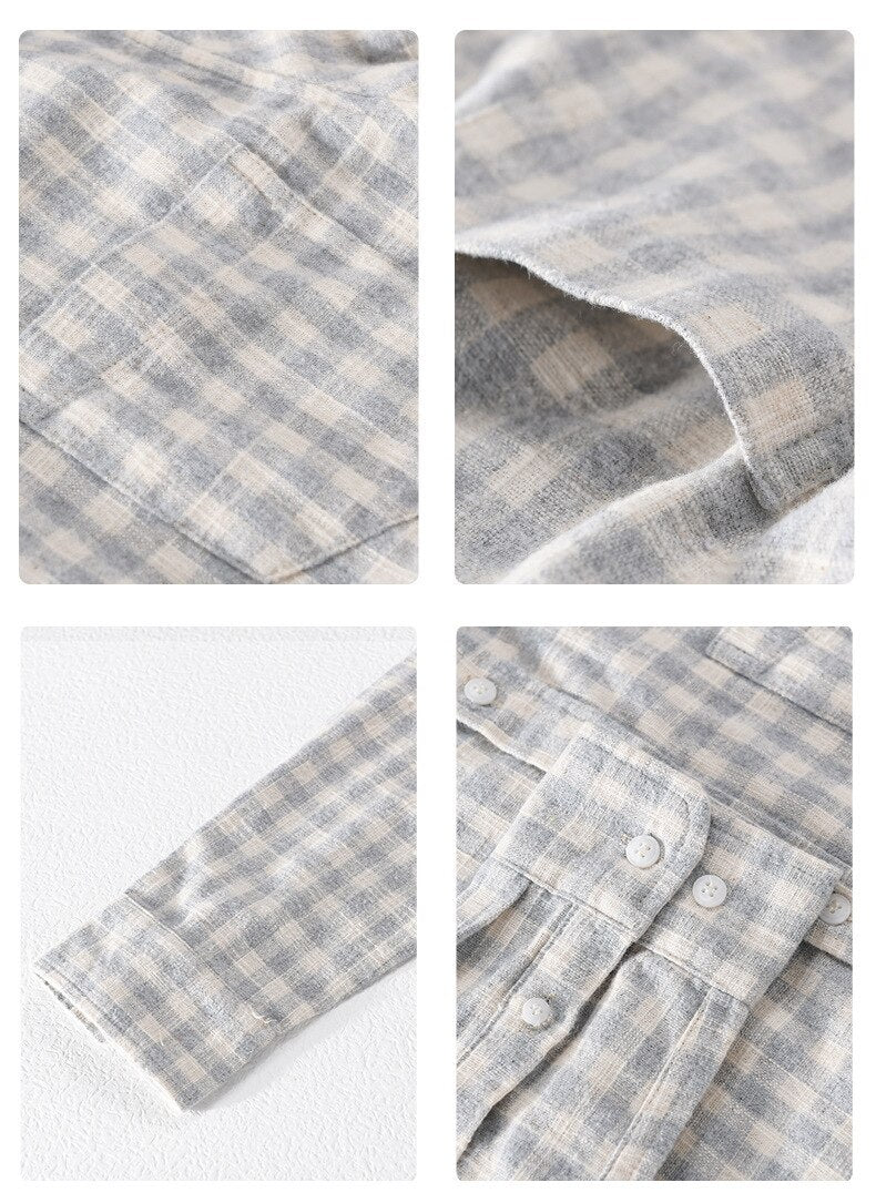 Antonios Casual Plaid Shirt 100% Cotton with button-down collar and plaid pattern detailing.