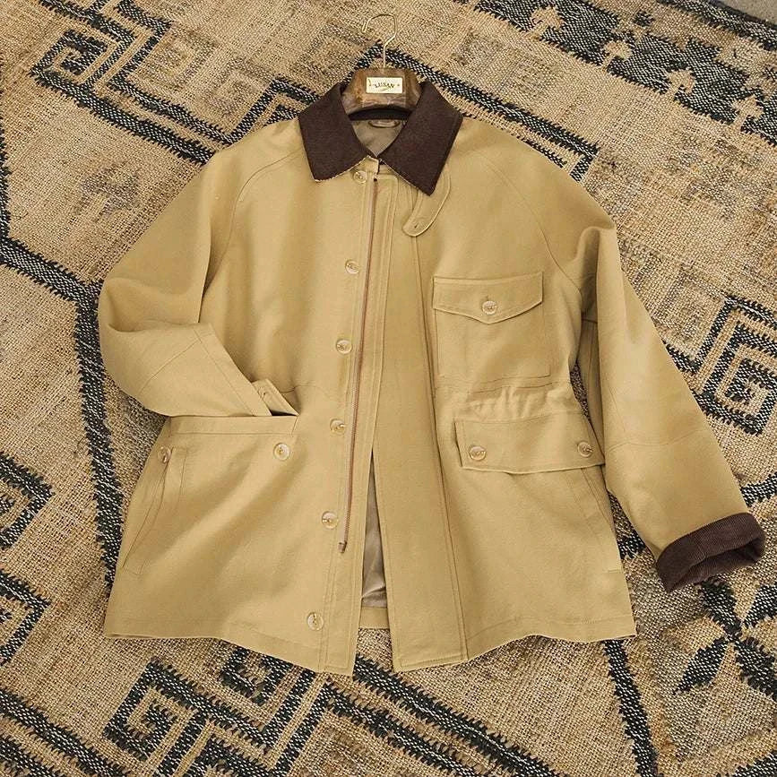 Italian smart casual jacket with vintage style and high-quality cotton material, perfect for autumn and winter.