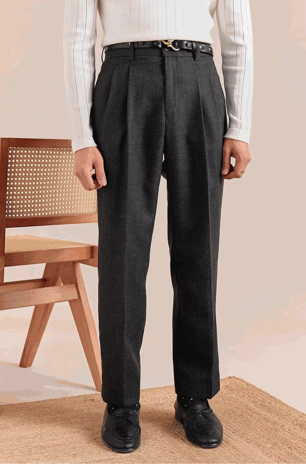 Antonios classic business pants in British tailored fit for smart casual style.