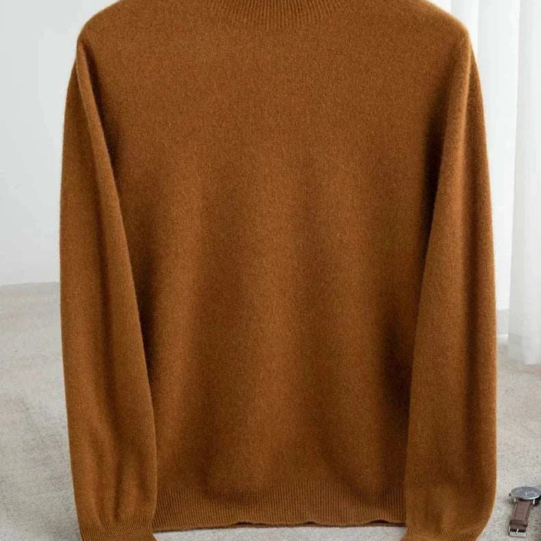Business wool turtleneck sweater for men, autumn/winter wear, cozy and stylish.