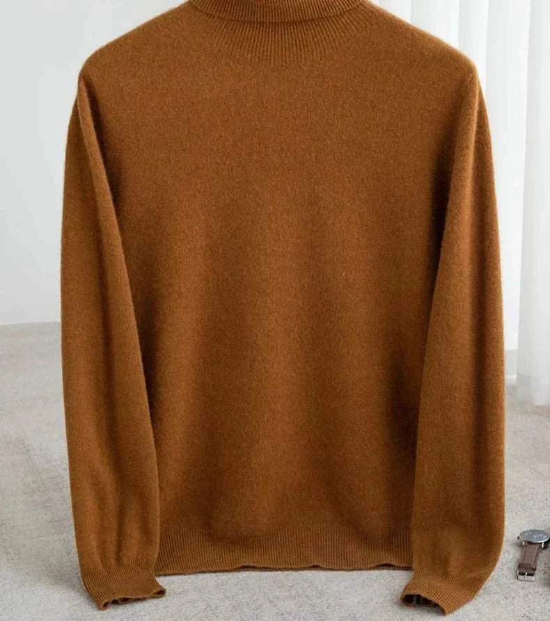 Business wool turtleneck sweater for men, autumn/winter wear, cozy and stylish.