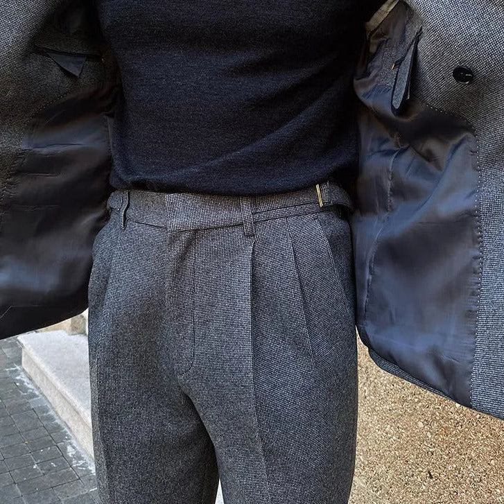 Office Double Breasted Suit in high-quality fabric with elegant pattern and versatile color.