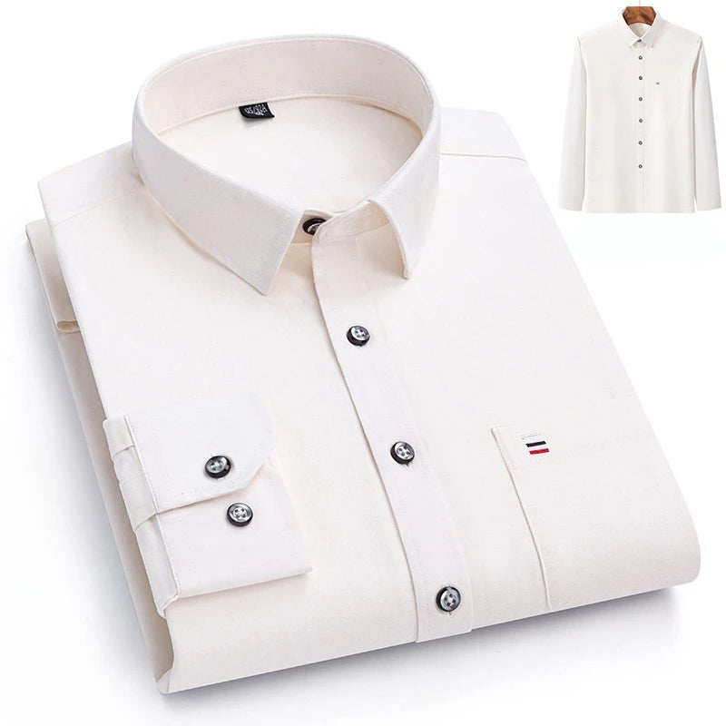Luxury cotton shirt with single pocket
