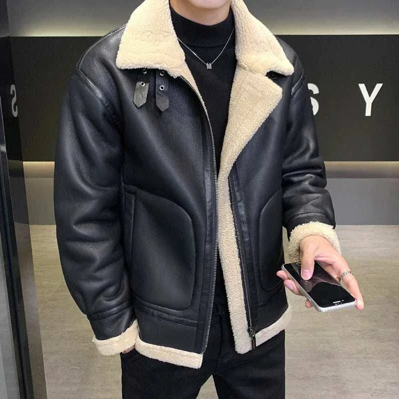 Norway motor jacket for men, casual polyester design, solid pattern.