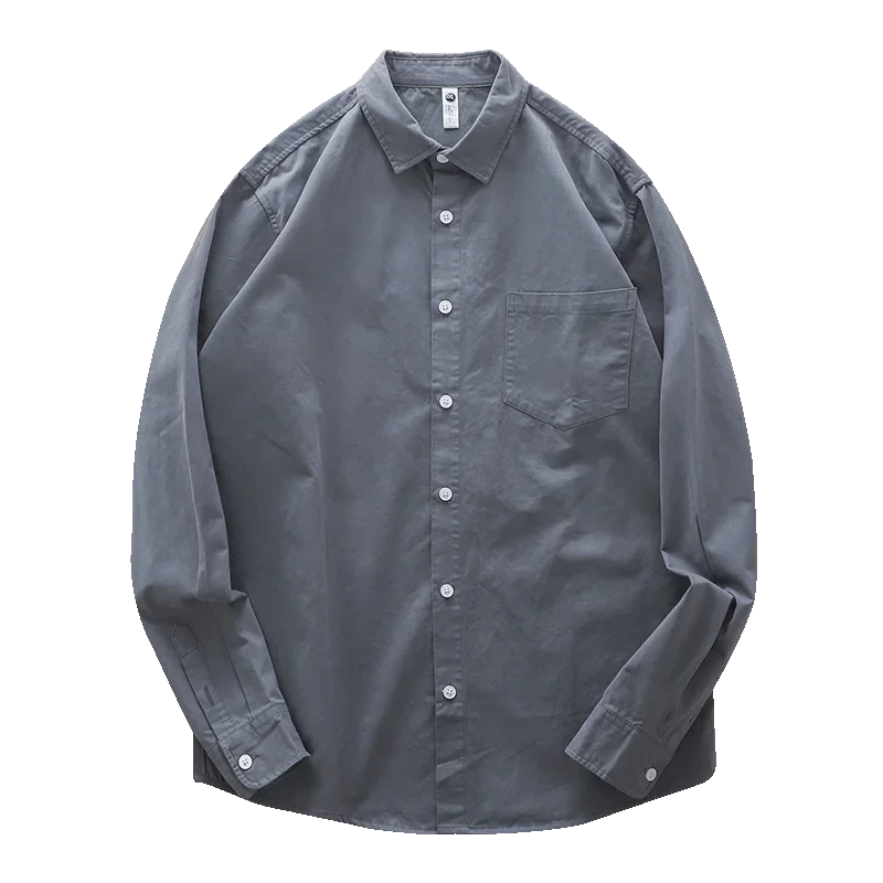 Long sleeve white fashion lapel blouse for fall.