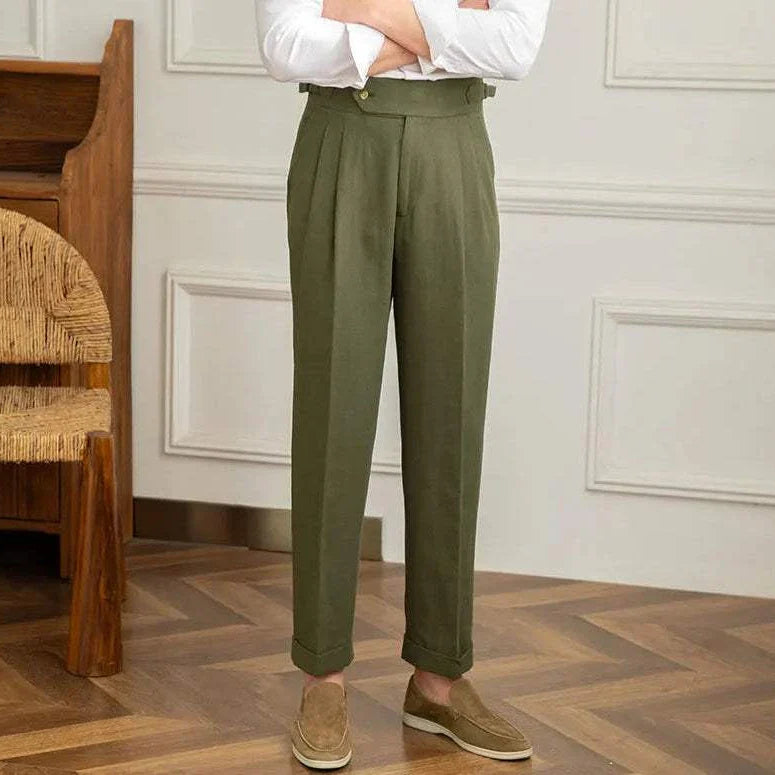 Antonios Naples cotton-linen pants for summer comfort fit, smart casual style.