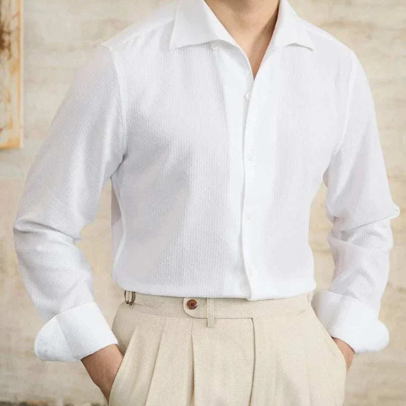 Vintage Italian long sleeve cotton shirt for men.