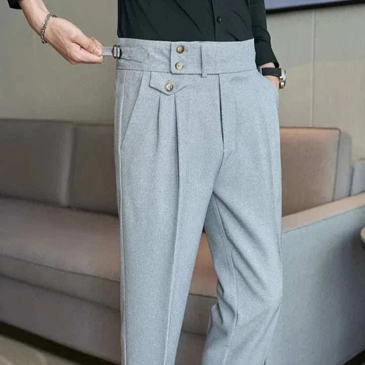 Slim fit suit elegant pants with high-quality material and polished appearance.