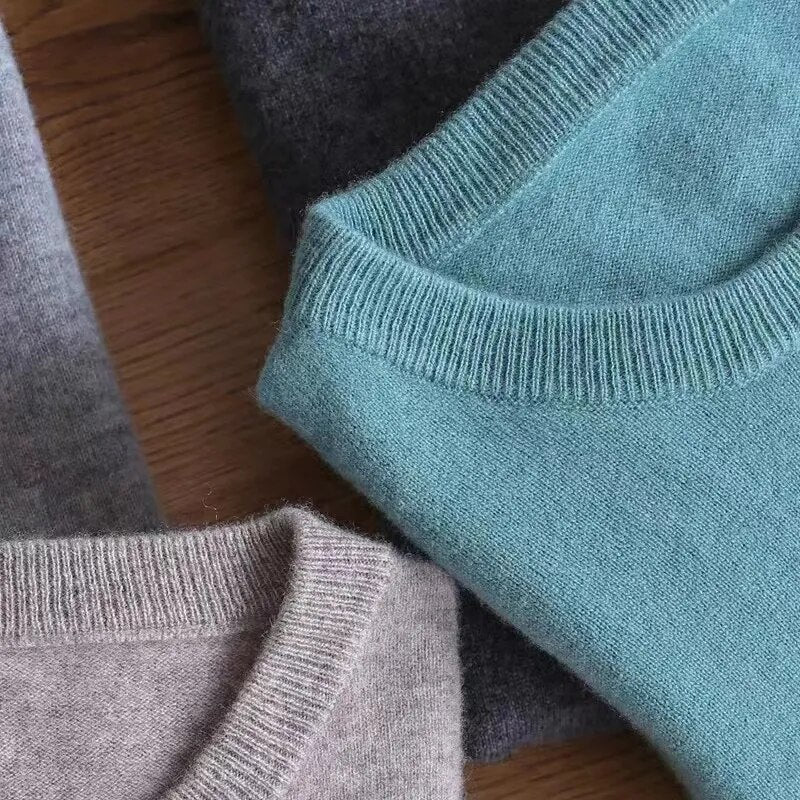 Antonios Pure Wool Sweater in various colors and solid pattern, made of premium wool.