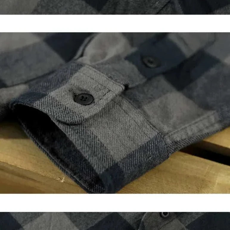 RETRO summer plaid shirt for men, cotton material, casual elegant style.