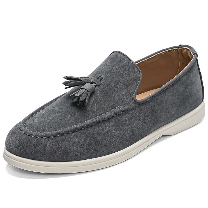 Tasseled suede driving moccasin