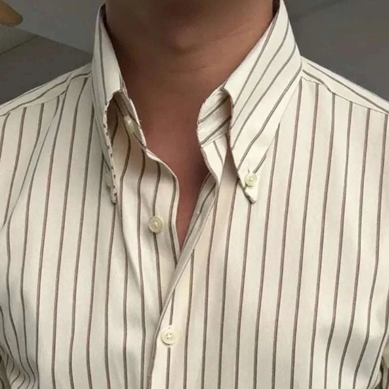 Antonios British tuxedo striped shirt with elegant pattern and classic design.