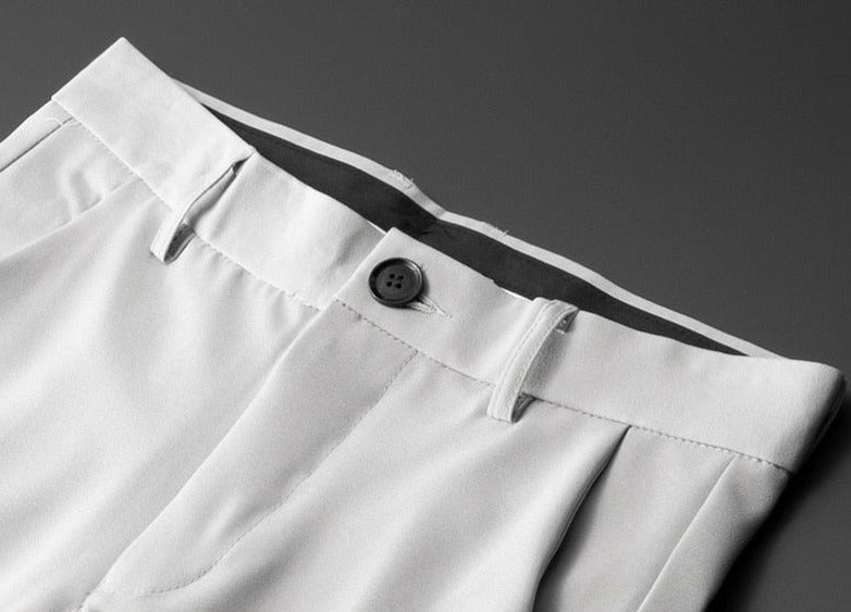 Vinny Office Pants with tailored waist detail and classic button closure.