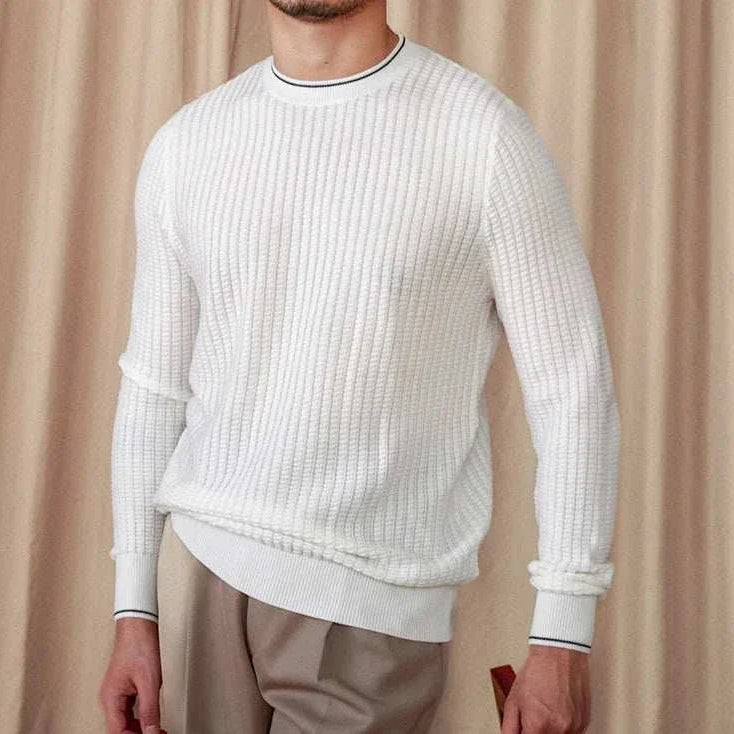 Winter wool sweater for men, cozy and stylish, crafted from premium wool and polyester blend.