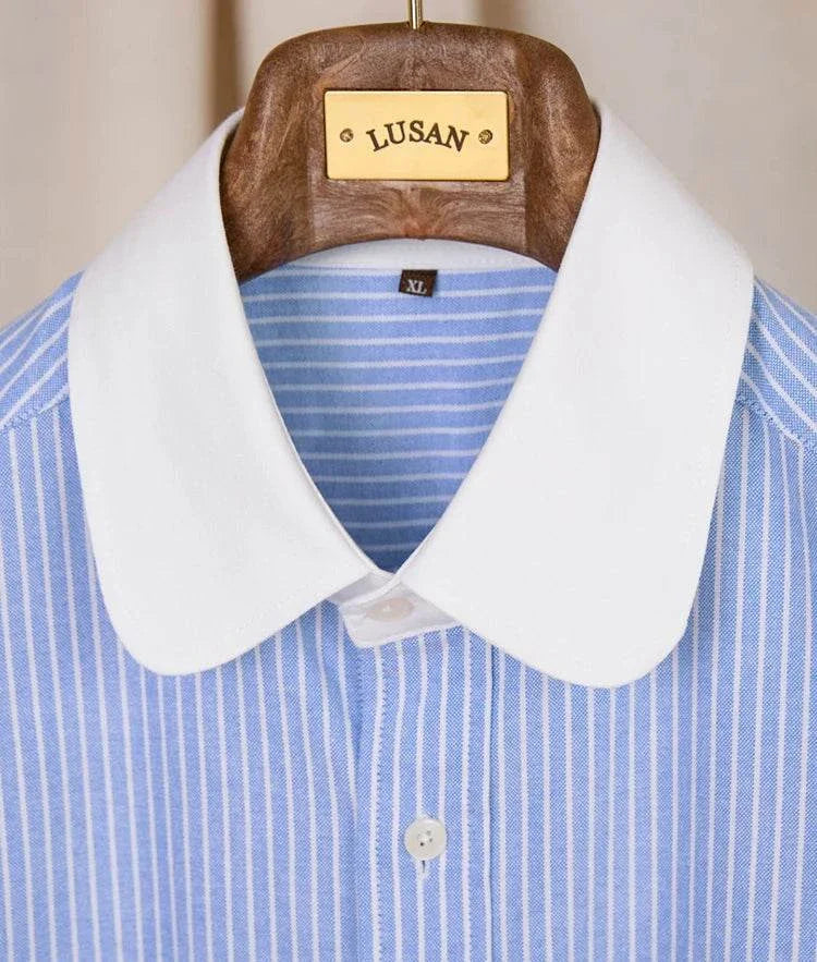 Antonios striped cotton business shirt ideal for office wear.