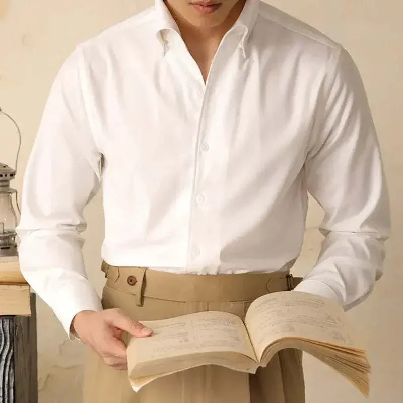 Antonios washed tuxedo shirt for stylish office wear, showcasing comfort and perfect fitting for men.