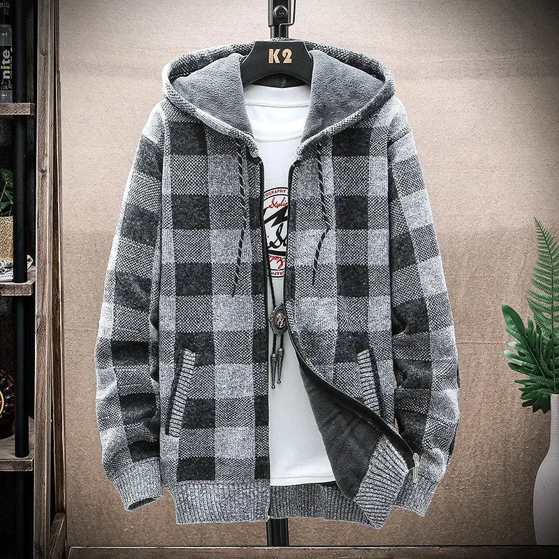 LUXELY plaid jacket made of cotton and wool in a casual style, suitable for all seasons.