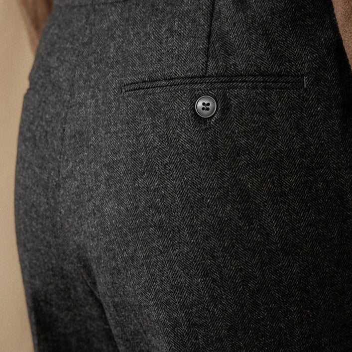 Wool winter Italian trousers, luxurious blend, stylish and durable design.